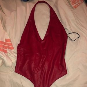 Never Worn Red Halter Forever 21 Bodysuit
